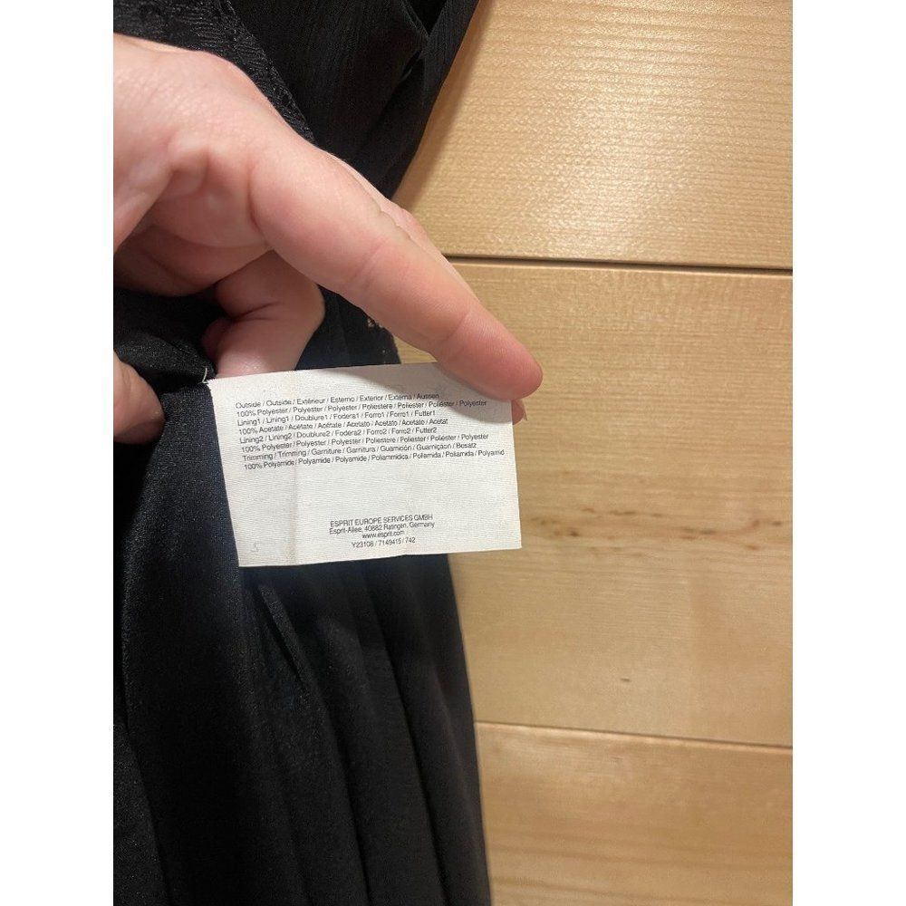 NWT Esprit Black Chiffon Dress Sz 14 - Picture 10 of 10